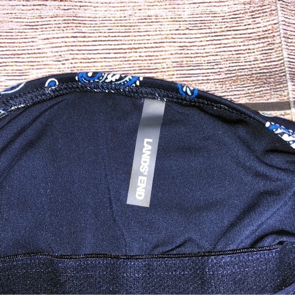 Lands' End Blue and White Paisley Control Sweetheart Tankini Top Size 12 - Picture 5 of 11